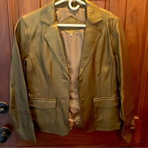 Beautiful dark gold butter soft leather jacket.
